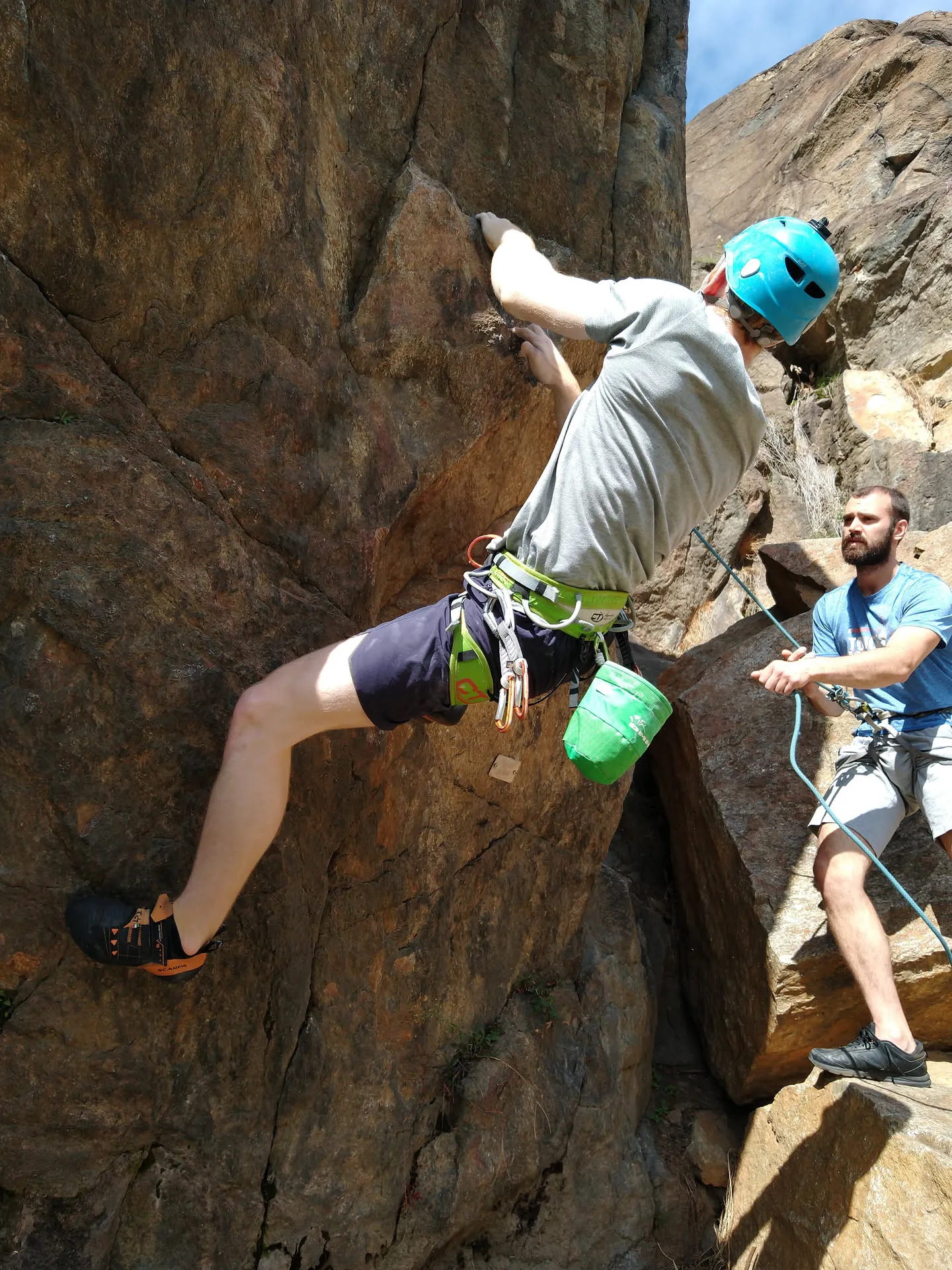 Elia leading a group outdoors